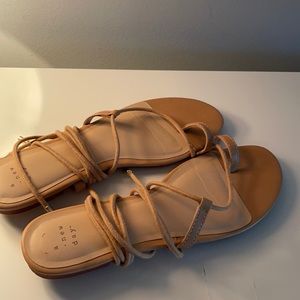 Nude Laced Up Sandals